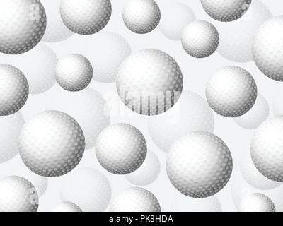 Seamless golf balls pattern background. Vector illustration. Stock Vector