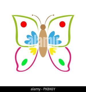 multicolored colorful butterfly Stock Vector