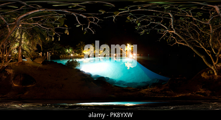 360 degree panoramic view of Lotus Pool By Night