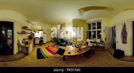 360 degree panoramic view of Kitchen at Night