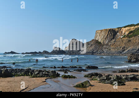 Amalia Beach in the coast of Alentejo, Portugal Stock Photo