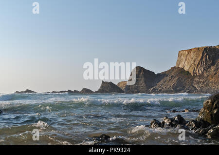 Amalia Beach in the coast of Alentejo, Portugal Stock Photo