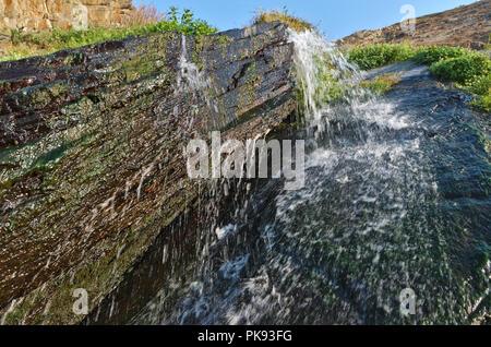 Waterfall In Amalia Beach. Southwest Alentejo, Portugal Stock Photo