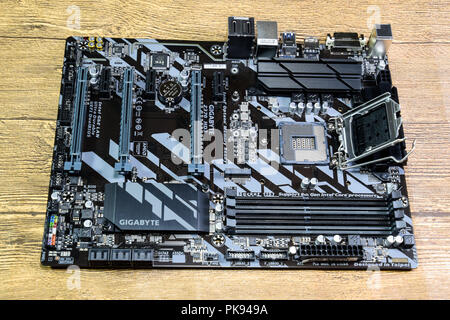 Computer motherboard CPU socket contacts Intel LGA 1155 Stock Photo - Alamy