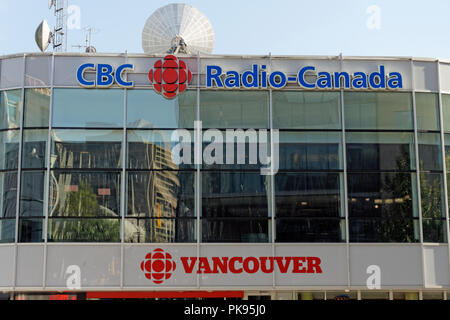 Canadian Broadcasting Corporation CBC Radio Canada building on Hamilton Street in downtown Vancouver, BC, Canada Stock Photo