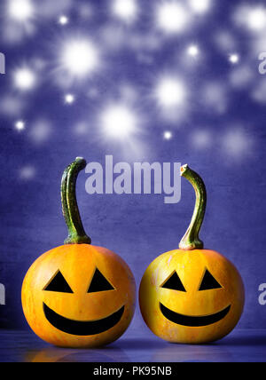 Scary faces of Halloween pumpkin isolated on black background Stock ...