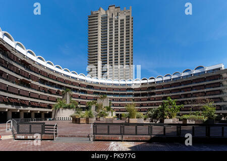 Residential buildings in the Barbican Estate, London England United Kingdom UK Stock Photo