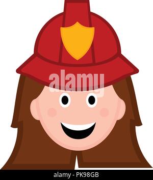 Isolated female firefighter avatar. Vector illustration design Stock Vector