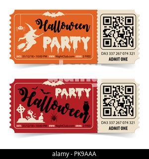 Happy Halloween Party Tickets Stock Vector