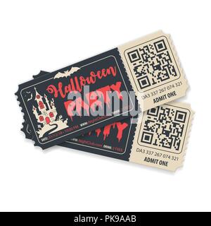 Happy Halloween Party Tickets Stock Vector