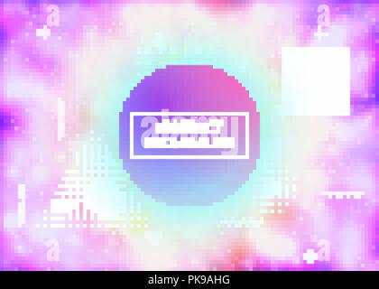 Liquid shapes background with dynamic fluid. Neon bauhaus gradie Stock Vector