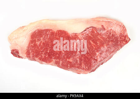 fresh raw steak isolated on white background. Stock Photo