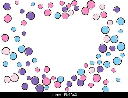 Heart dots frame with pop art confetti background. Stock Vector