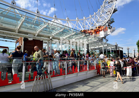 People in a Queue for The London Eye, Entrance A, Westminster, UK Stock ...