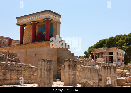 The Minoan Palace at Knossos, Crete Island, Greece Stock Photo
