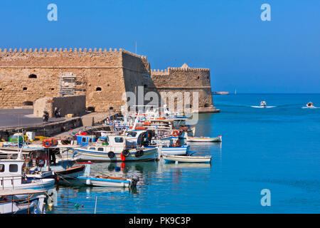 Castello a Mare (Koules Fortress) in the harbor of Heraklion, Crete Island, Greece Stock Photo
