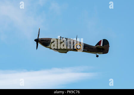 A Mk1 Hawker Hurricane, P2921, on display at Biggin Hill airshow Stock Photo