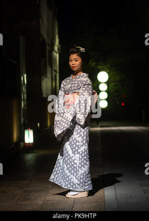 Portrait of a maiko called Chikasaya, Kansai region, Kyoto, Japan Stock Photo