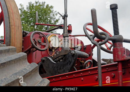 Close up detail of a vintage steam traction engine built in the UK in 1915 Stock Photo