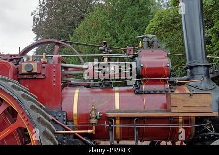 Close up detail of a vintage steam traction engine built in the UK in 1915 Stock Photo