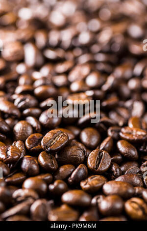 Roasted coffee beans. Texture, pattern. Stock Photo