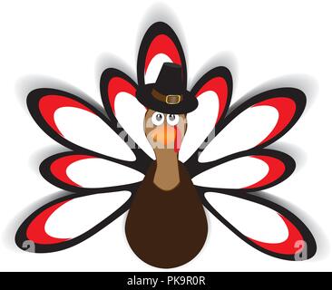 vector illustration of thanksgiving turkey. Thanksgiving Day background. Stock Vector