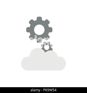 Vector illustration icon concept of gears on cloud. Stock Vector