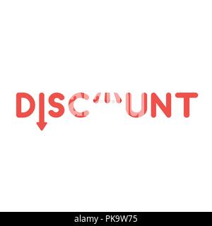 Vector illustration icon concept of discount word with arrow moving down and shop store awning. Stock Vector