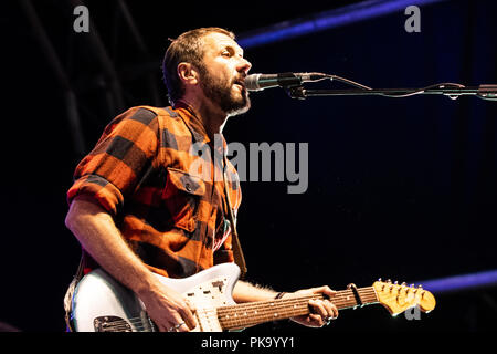 Grant Chester from Feeder playing at Wheels and Fins, Joss Bay, September 2018 Stock Photo