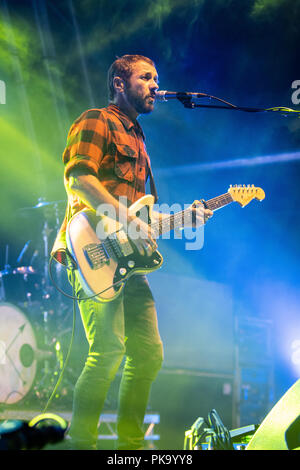 Grant Chester from Feeder playing at Wheels and Fins, Joss Bay, September 2018 Stock Photo