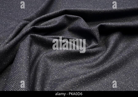 Fabric suit, tweed black-blue-beige from wool. Stock Photo