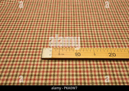 Fabric wool suit, cage red-beige-brown Stock Photo