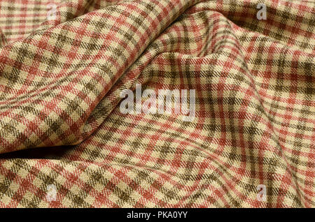 Fabric wool suit, cage red-beige-brown Stock Photo