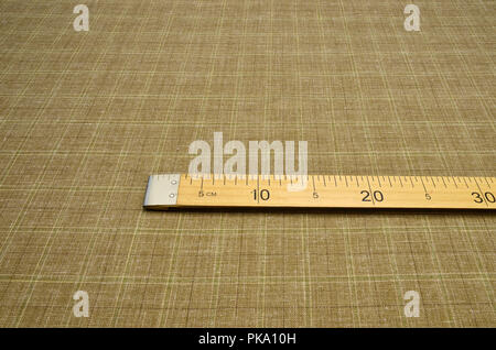 Fabric wool suit, cage beige green Stock Photo