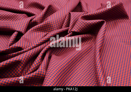 Fabric wool suit, cage red-blue Stock Photo