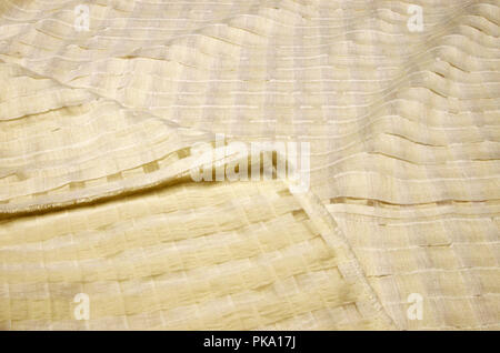 Fabric organza textured from viscose and polyamide of ivory Stock Photo