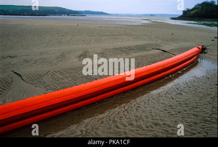 Oil Containment Boom, Milford Haven, Pembrokeshire, Wales, UK, GB. Stock Photo