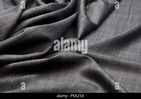 Fabric wool suit, black gray stripes Stock Photo
