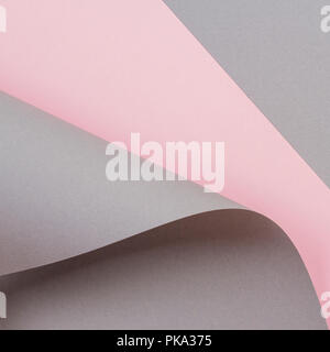 Abstract geometric shape gray and pink color paper background Stock Photo