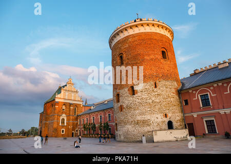 Lublin, Poland, August 31, 2018: Medieval royal castle in Lublin at sunset, Poland Stock Photo