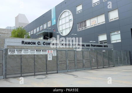 LOS ANGELES - SEPT 2, 2018: The Ramon C. Cortines School of Visual and Performing Arts is a magnet, public high school in the Los Angeles Unified Scho Stock Photo