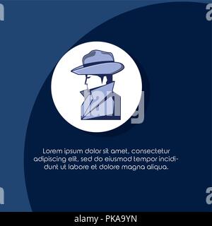 infographic of privacy police design with detective icon over blue background, colorful design. vector illustration Stock Vector
