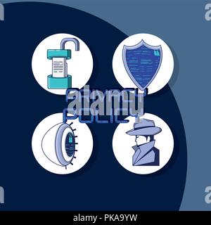 Data privacy set. Control over personal data, awareness of breaches ...