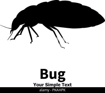 Vector illustration silhouette bed bug Stock Vector