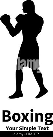 Vector illustration of a silhouette of a boxer Stock Vector