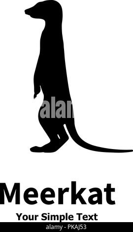 Vector illustration of a silhouette standing meerkat Stock Vector
