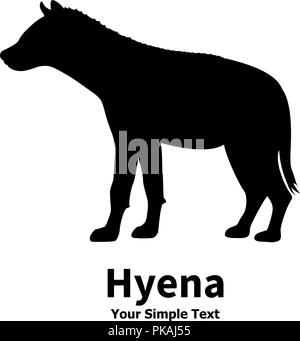 Vector illustration silhouette hyena Stock Vector