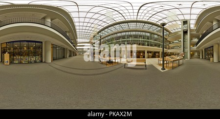 360 degree panoramic view of Szeged University Study and Information Centre Library foyer Book shop (TIK)