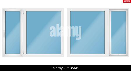 PVC window with two sash Stock Vector