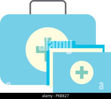 kit first aid folder report medical Stock Vector